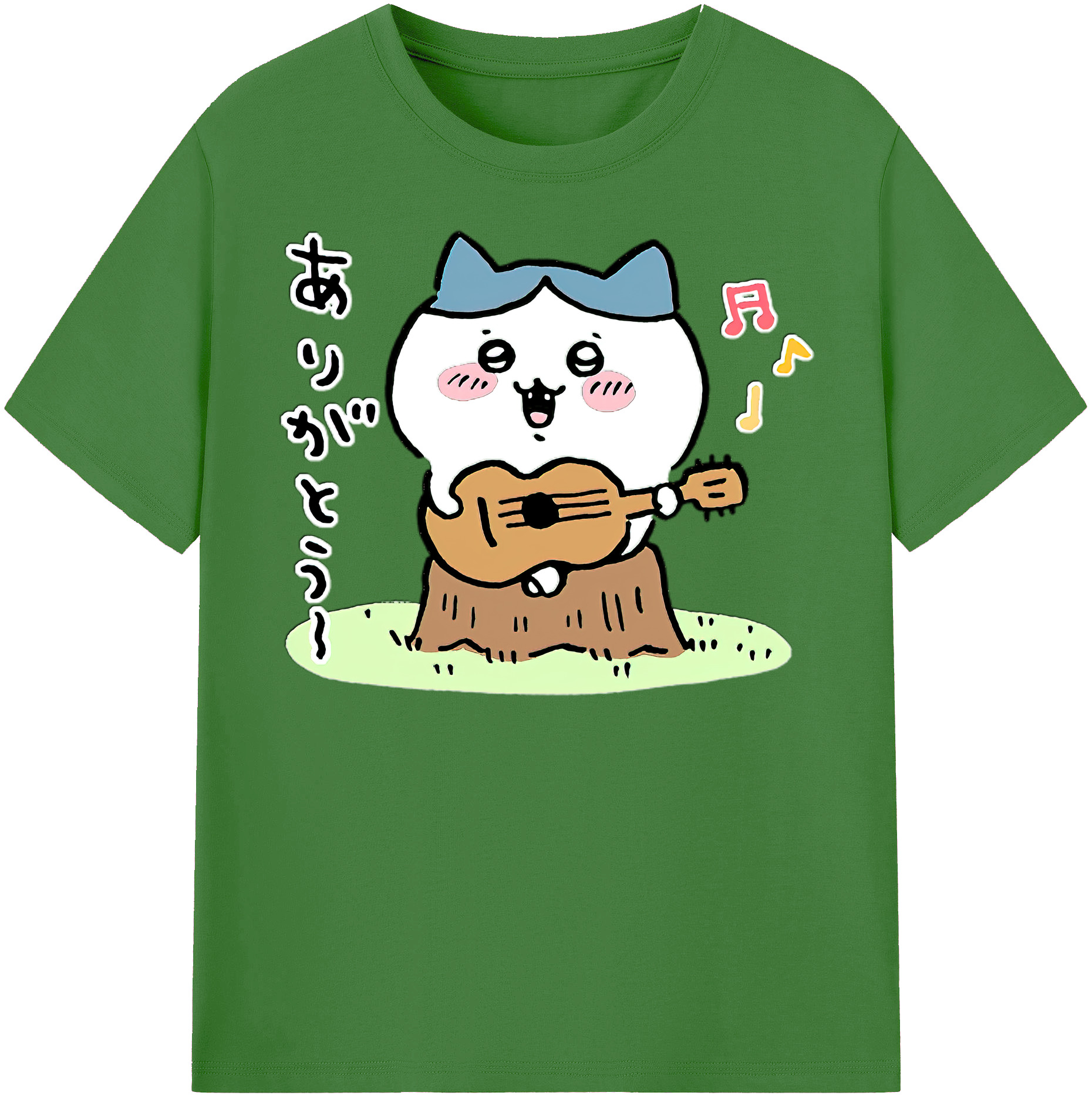 （画像用） ちいかわ ハチワレ Chii-kawa hachiware レディースカジュアルプリントTシャツ（綿100％）